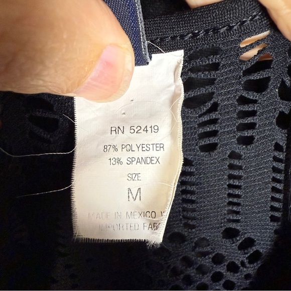 Ralph Lauren Black Crochet Style Tunic Top, Size Medium - Picture 6 of 7